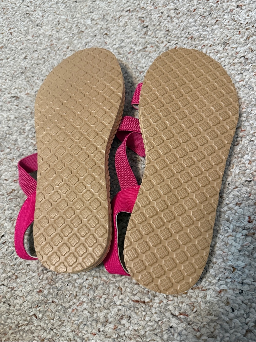 Hot Pink Strappy Elastic Sandals - Picture 5 of 5